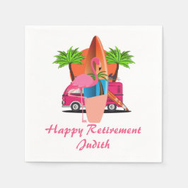 Guardanapo De Papel Festa de Baixa do Tema do Surf Retro Beach