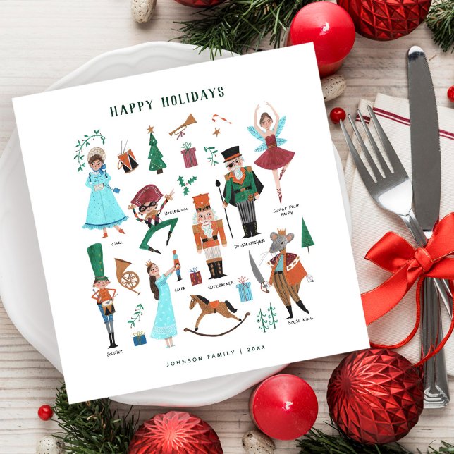 Guardanapo De Papel Festa de balé (Cute nutcracker ballet Christmas Napkins)