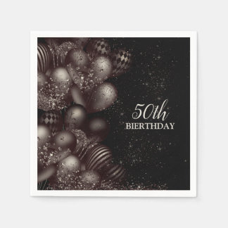 Guardanapo De Papel Festa de Balões Negros de Aniversário