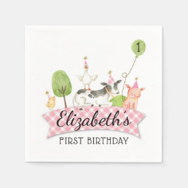 Guardanapo De Papel Festa de Barnyard Napkins, Garotas Barnyard Birthd