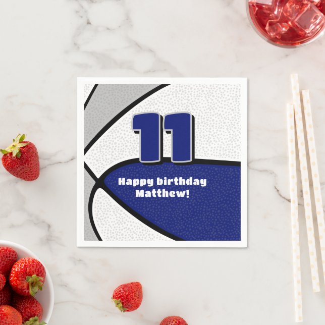 Guardanapo De Papel festa de basquetebol cinza azul para rapazes (Insitu)