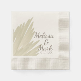 Guardanapo De Papel Festa de Casamento Bohemia Pampas Bege Marrom Simp