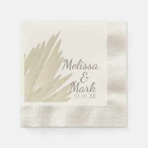 Guardanapo De Papel Festa de Casamento Bohemia Pampas Bege Marrom Simp
