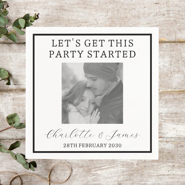 Guardanapo De Papel Festa de casamento de Fotografias em Preto e Branc (Criador carregado)