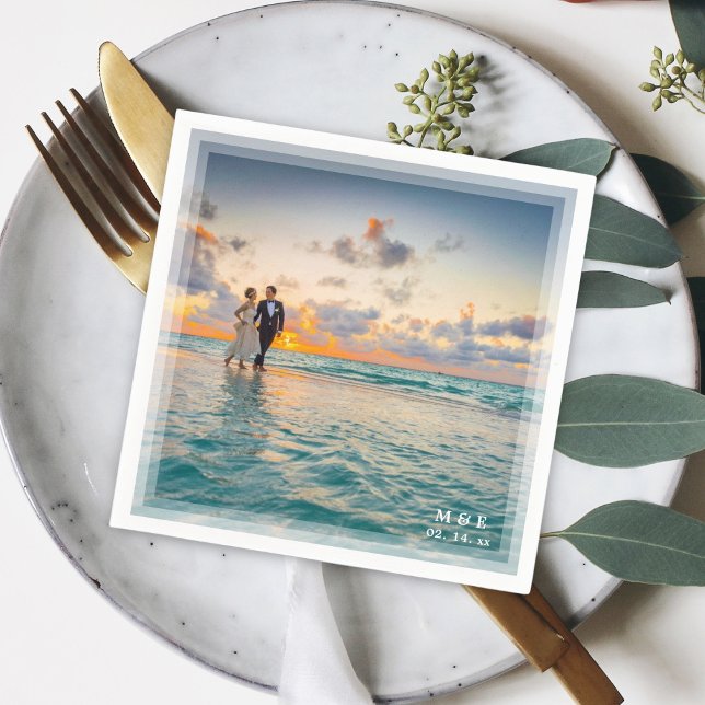 Guardanapo De Papel Festa de casamento de Fotografias Moderna Elegante (Criador carregado)