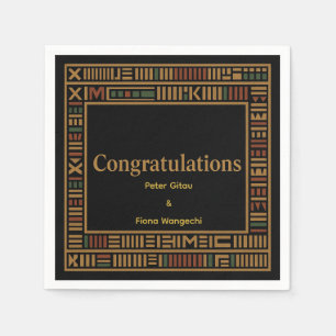 Guardanapo De Papel Festa de casamento Dourada africana Kente Napkin
