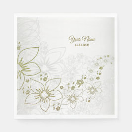 Guardanapo De Papel Festa de Casamento Elegante com Flora Greenery Vin