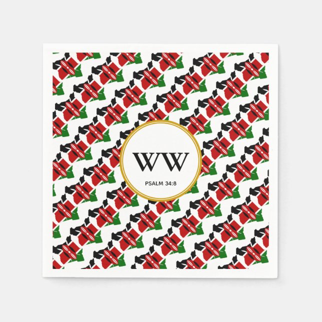 Guardanapo De Papel Festa de Celebração da Bandeira do QUÊNIA Aniversá (Frente)