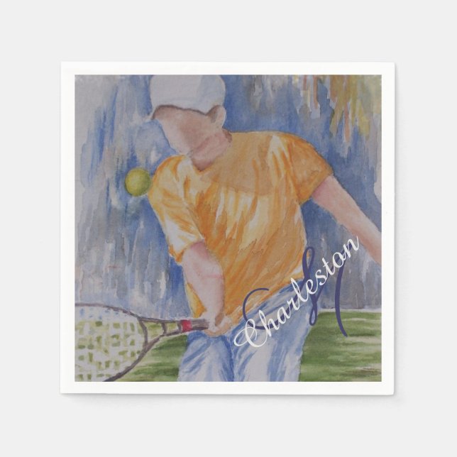 Guardanapo De Papel Festa de Celebração de Aniversário de tênis (Frente)