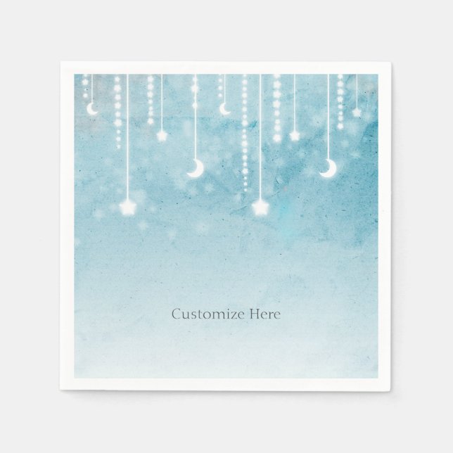 Guardanapo De Papel Festa de Chá de Bebê Celestial Lua & Estrelas (Frente)