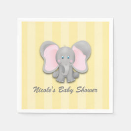 Guardanapo De Papel Festa de Chá de Bebê Elefante Pequeno Amarelo