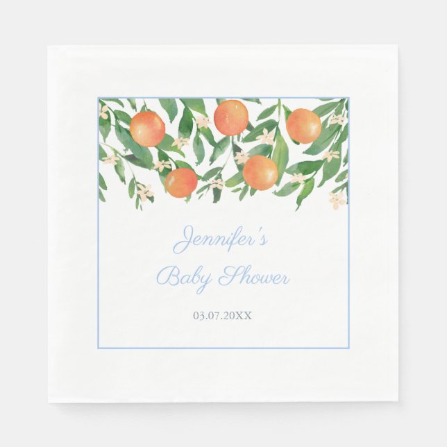 Guardanapo De Papel Festa de Chá de fraldas de Laranjas de Citros, Swe (Frente)