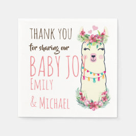 Guardanapo De Papel Festa de Chá de fraldas Floral Mama Llama Cute Gir