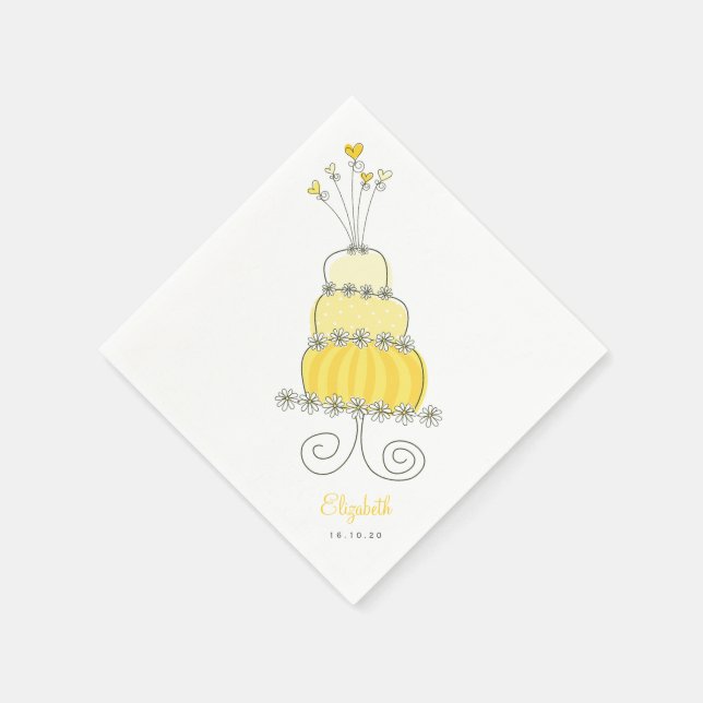 Guardanapo De Papel Festa de Chá de panela de Bolo Amarelo Doce (Canto)