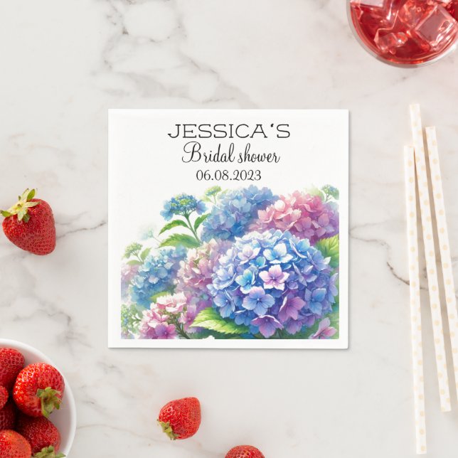 Guardanapo De Papel Festa de Chá de panela de Flores Azuis Hydrangeas (Insitu)