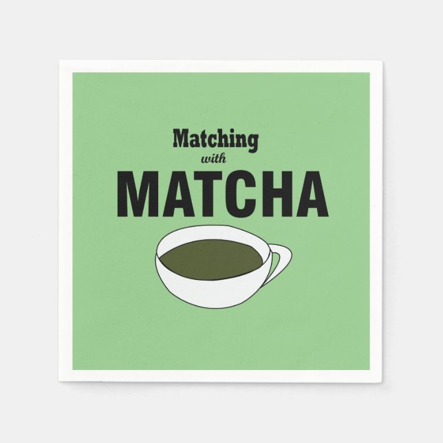 Guardanapo De Papel Festa de Chá Verde Matcha (Frente)
