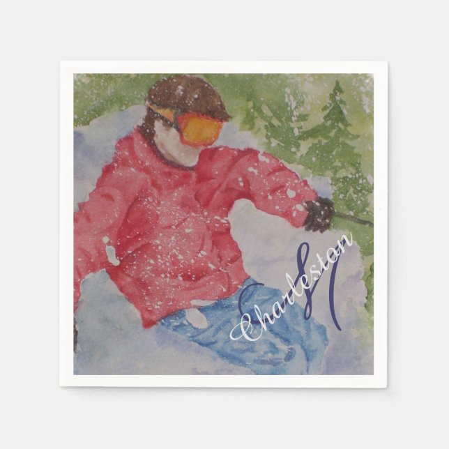 Guardanapo De Papel Festa de Chalet de Esqui (Frente)