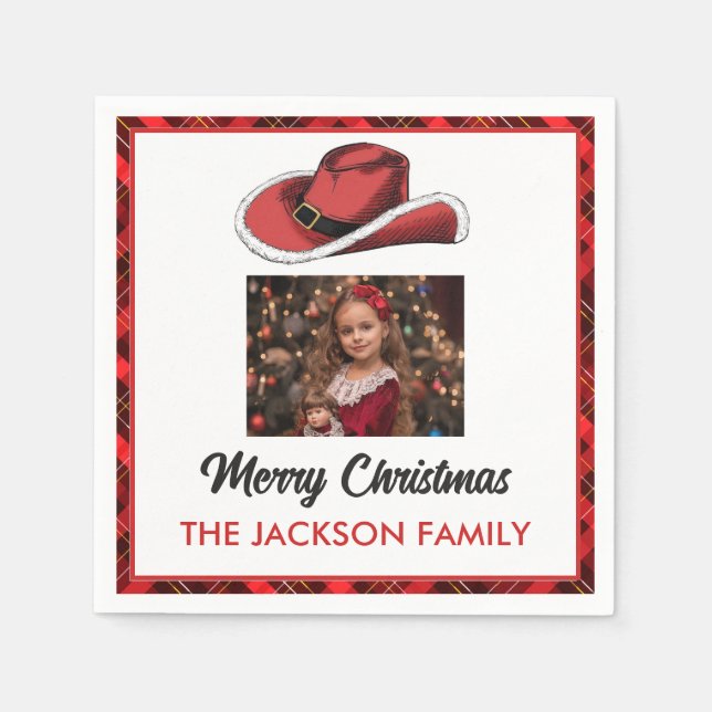 Guardanapo De Papel Festa de Chapéu do Natal Ocidental (Frente)