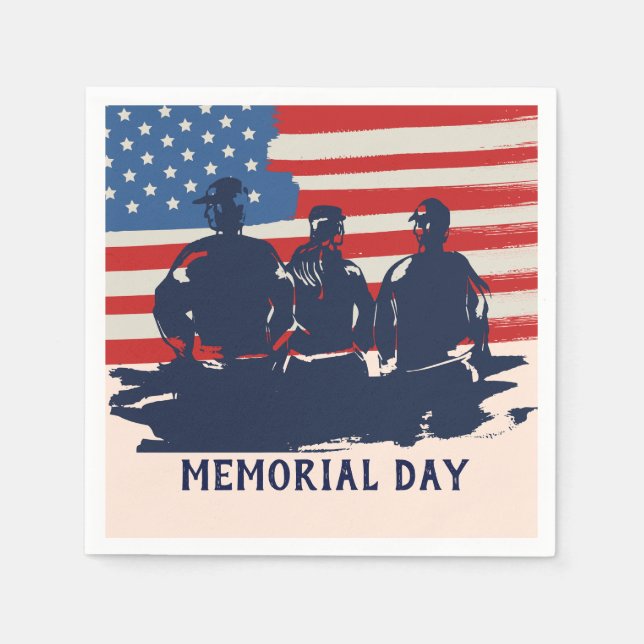 Guardanapo De Papel Festa de Churrasco do Dia Memorial (Frente)