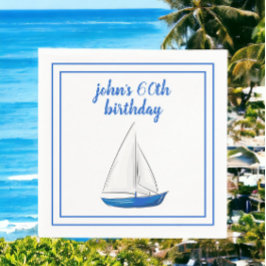 Guardanapo De Papel Festa de Cocktail Chic Naval Azul do Navio 