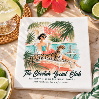Guardanapo De Papel Festa de Cocktail Vintage Acapulco Cheetah