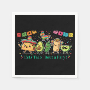 Guardanapo De Papel Festa de Comida Mexicana Kawaii Fofa - Taco Burrit