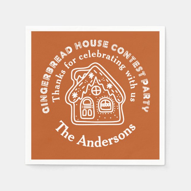 Guardanapo De Papel Festa de Concurso da Casa Gingerpão - Obrigado (Frente)