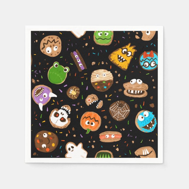 Guardanapo De Papel Festa de crianças divertidas do Halloween Monster  (Frente)