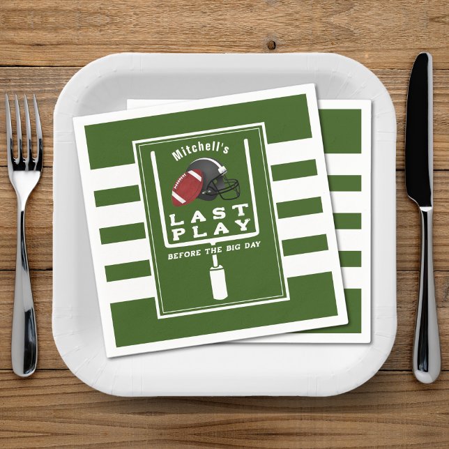 Guardanapo De Papel Festa de Despedida de Futebol Última Jogada Antes  (Football Bachelor Party Last Play Before Big Day Napkins
)