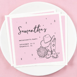 Guardanapo De Papel Festa de Despedida de Solteira Caubói Rosa Ocident