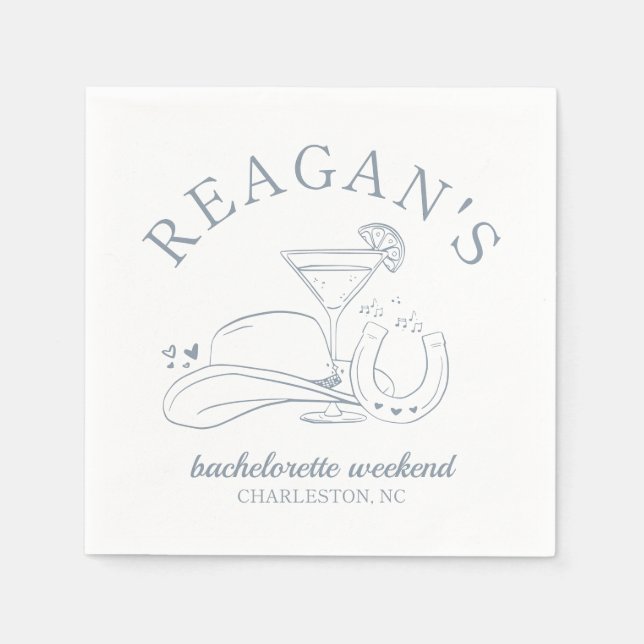 Guardanapo De Papel Festa de Despedida de Solteira Desenhada à Mão de  (Frente)