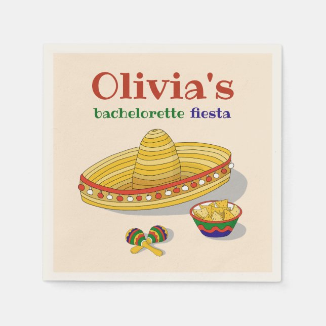 Guardanapo De Papel Festa de Despedida de Solteira Mexicana Personaliz (Frente)