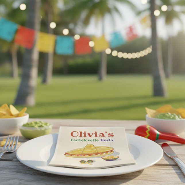 Guardanapo De Papel Festa de Despedida de Solteira Mexicana Personaliz (Criador carregado)