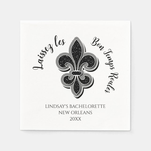 Guardanapo De Papel Festa de Despedida de Solteira no Mardi Gras (Frente)