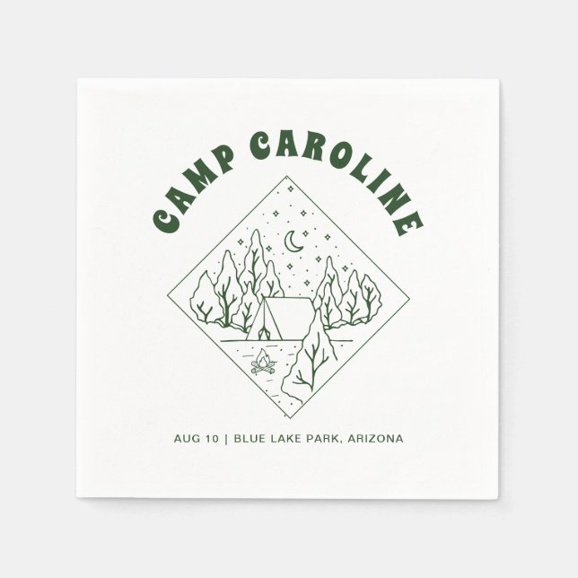 Guardanapo De Papel Festa de Despedida de Solteira Tema Acampamento (Frente)