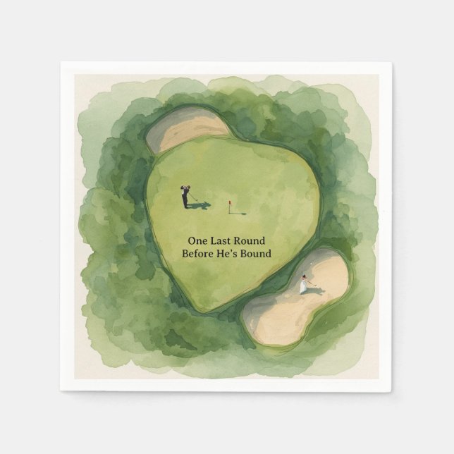 Guardanapo De Papel Festa de despedida de solteiro de golfe no campo (Frente)