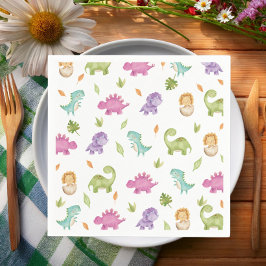 Guardanapo De Papel Festa de Dinossauros Bonitos T-Rex Brontosaurus