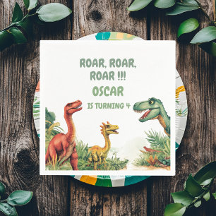 Guardanapo De Papel Festa de Dinossauros em Bom Tempo