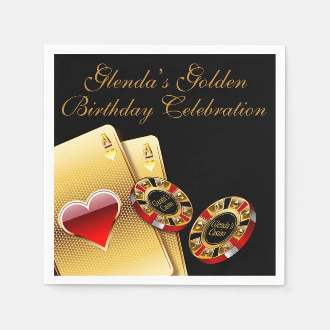 Guardanapo De Papel Festa de Estilo de Casino PEÇA-ME PARA COLOCAR NOM (Frente)
