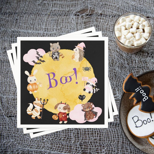 Guardanapo De Papel Festa de fantasia de crianças bonitas no Halloween (Criador carregado)