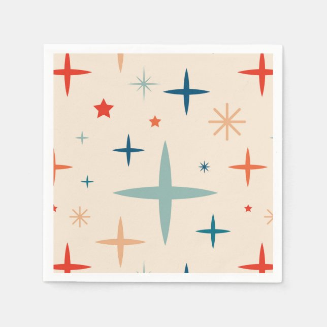 Guardanapo De Papel Festa de Feriado de Peixe de Natal Retroativo (Frente)