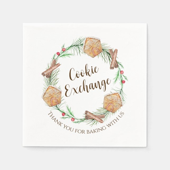Guardanapo De Papel Festa de Feriado do Cookie Exchange (Frente)