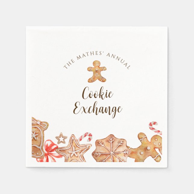 Guardanapo De Papel Festa de Férias do Cookie Exchange Napkins (Frente)