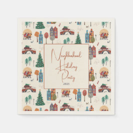 Guardanapo De Papel Festa de férias na vizinhança de inverno