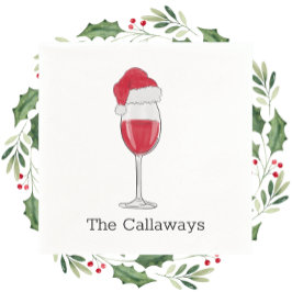 Guardanapo De Papel Festa de Férias Personalizadas de Vidro de Santa H