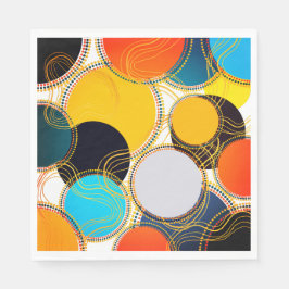 Guardanapo De Papel Festa de Forma Livre de Retrô Colorida Divertida