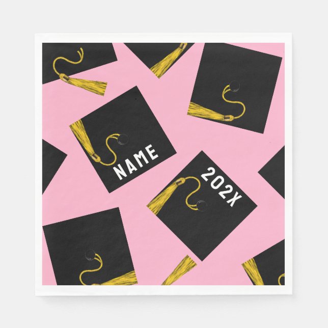 Guardanapo De Papel Festa de formatura 2025 rosa (Frente)