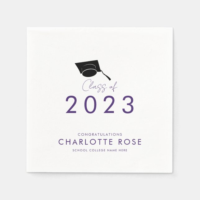 Guardanapo De Papel Festa de Formatura 2026 Papel Roxo Script (Frente)