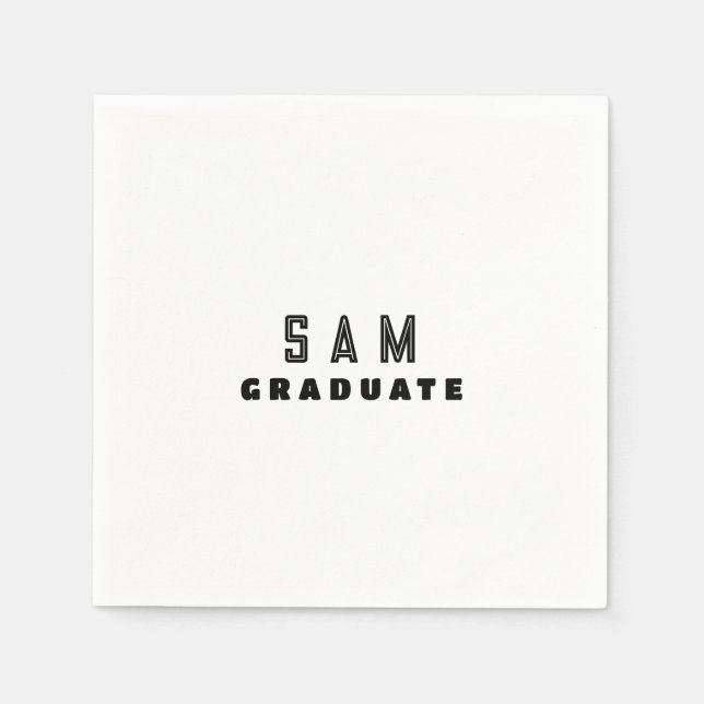 Guardanapo De Papel Festa de formatura B/W personalizada (Frente)