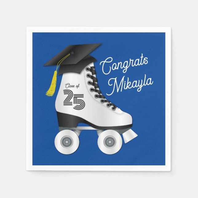 Guardanapo De Papel Festa de formatura Cilindro Skate Rink Azul (Frente)